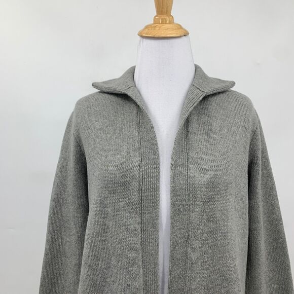 Ralph Lauren Cardigan Womens S Small Gray Cashmere Oversized Longline Open Front - Picture 3 of 12